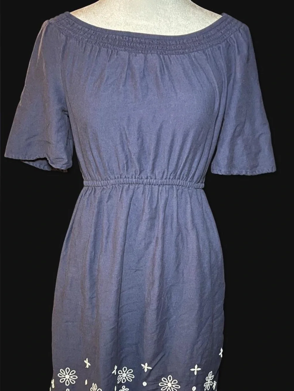 Old Navy Waist Defined Eyelet Hem Girls Dress